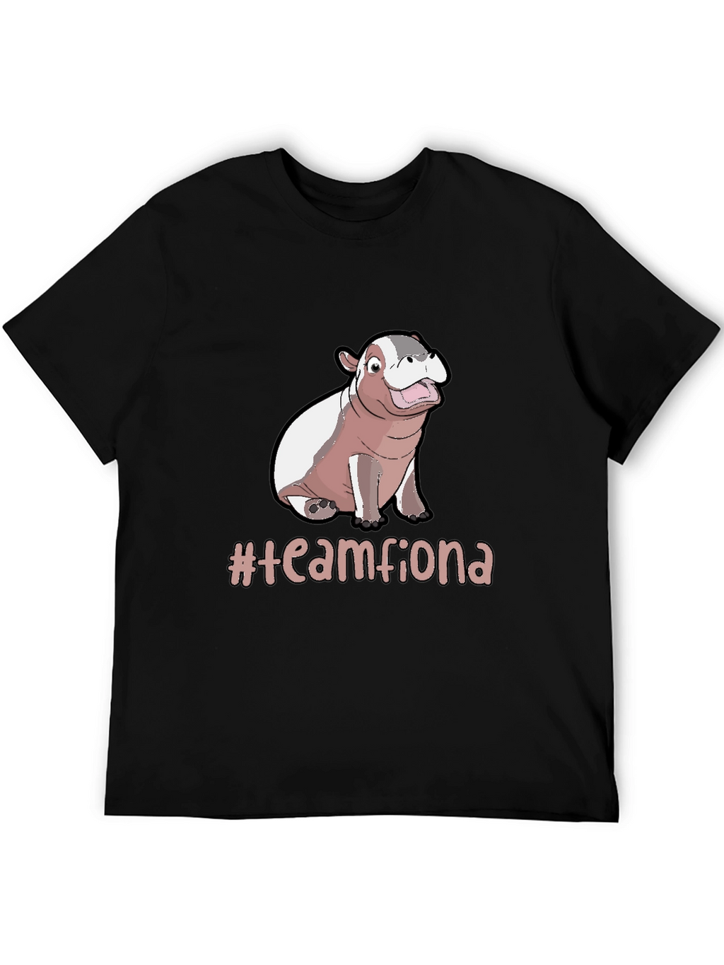 Team Fiona Hippo T-Shirt -  Unisex Black Tee