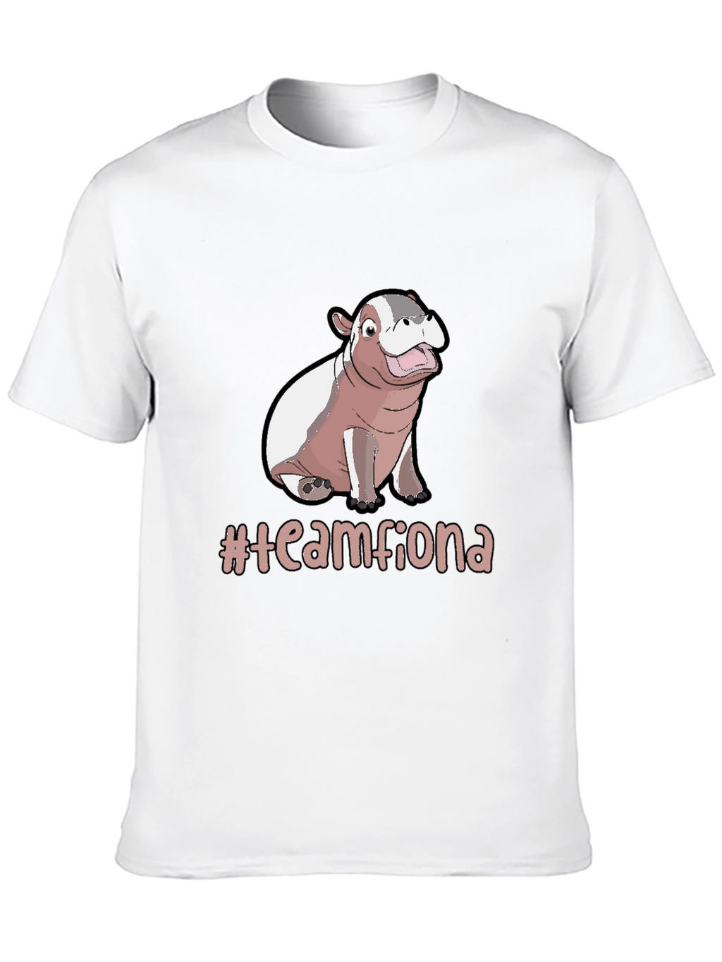 Team Fiona Hippo T-Shirt -  Unisex Black Tee
