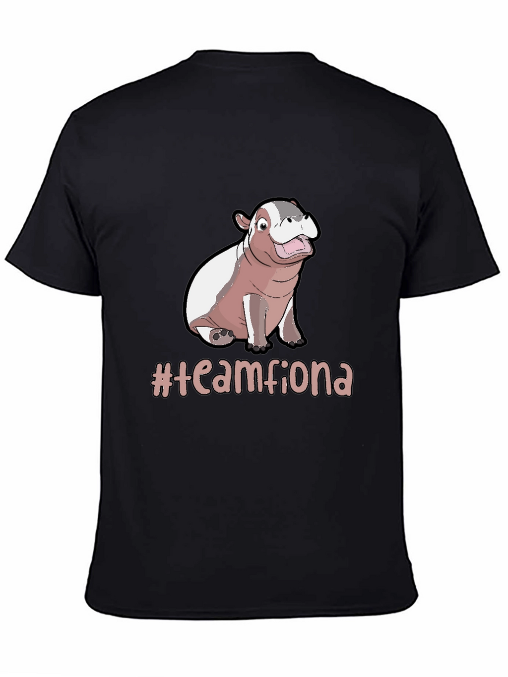 Team Fiona Hippo T-Shirt -  Unisex Black Tee