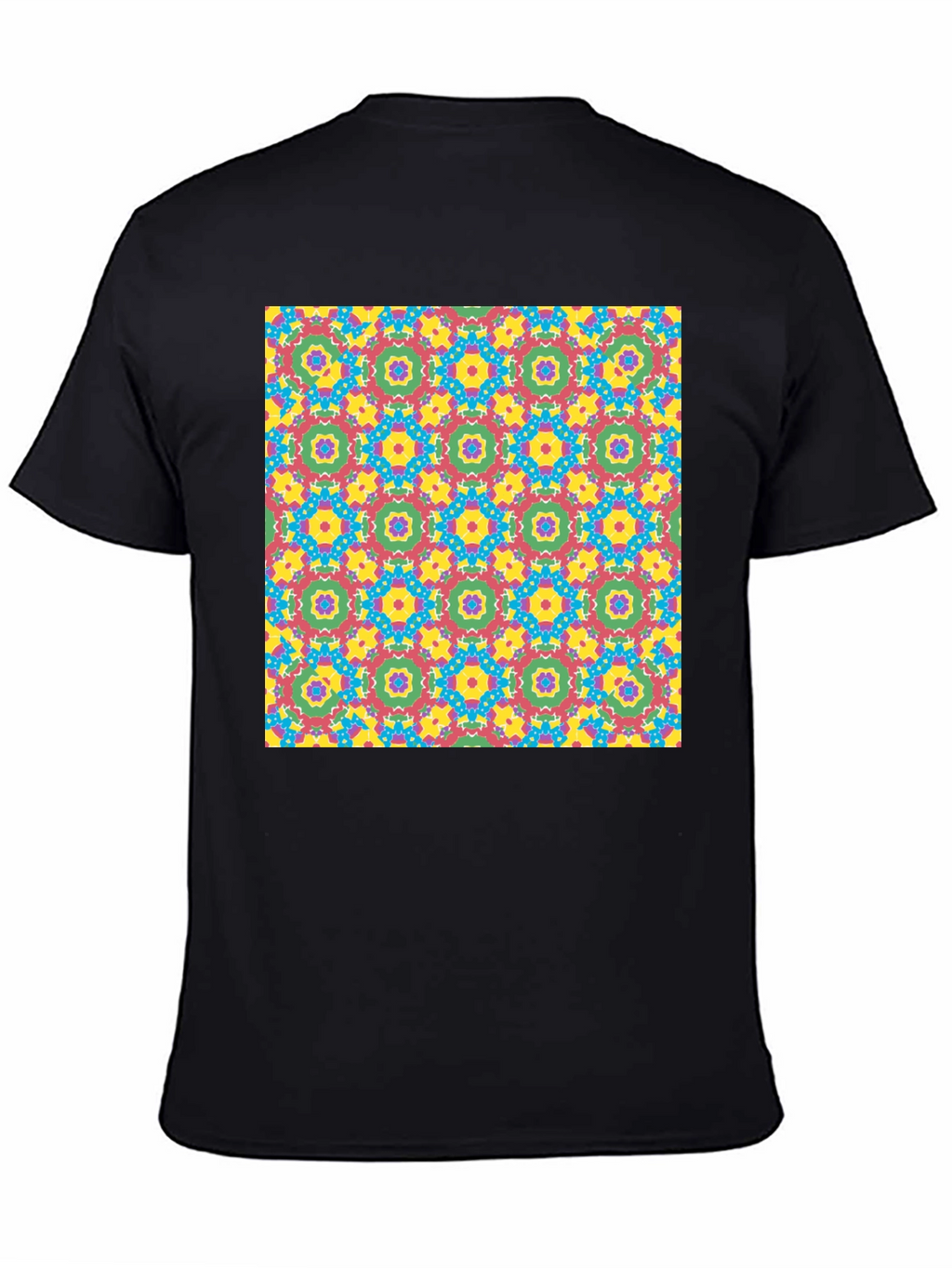 Bold Geometric Pattern Black T-Shirt