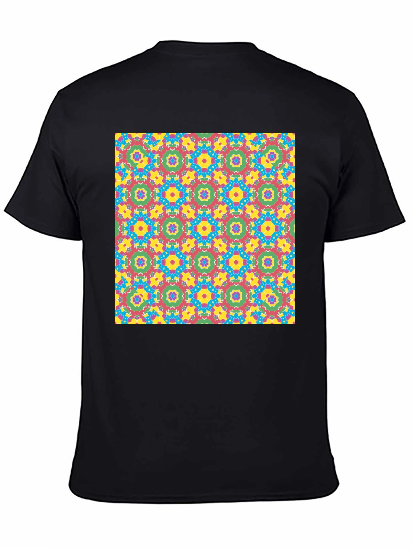 Bold Geometric Pattern Black T-Shirt