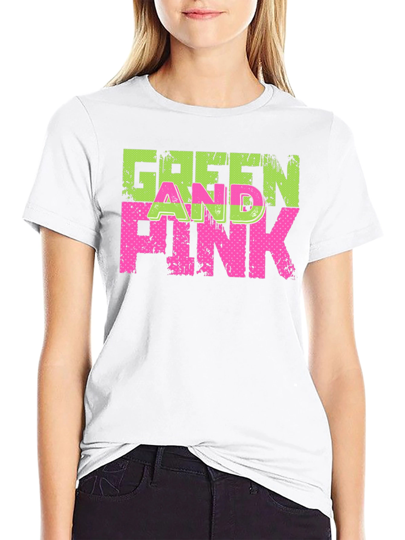 Green and Pink Graphic T-Shirt