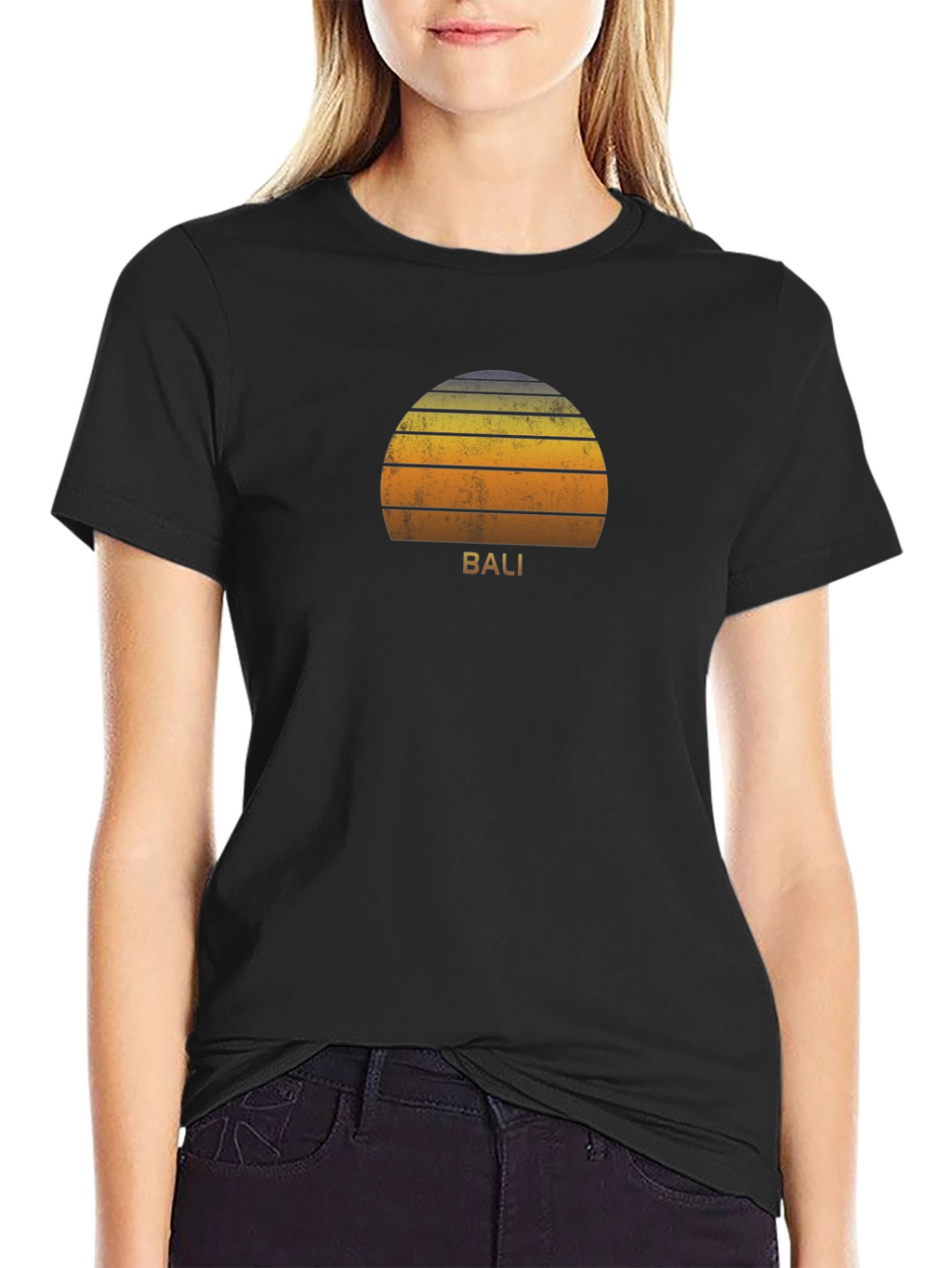 Bali Sunset Graphic Tee - Soft Cotton Black T-Shirt