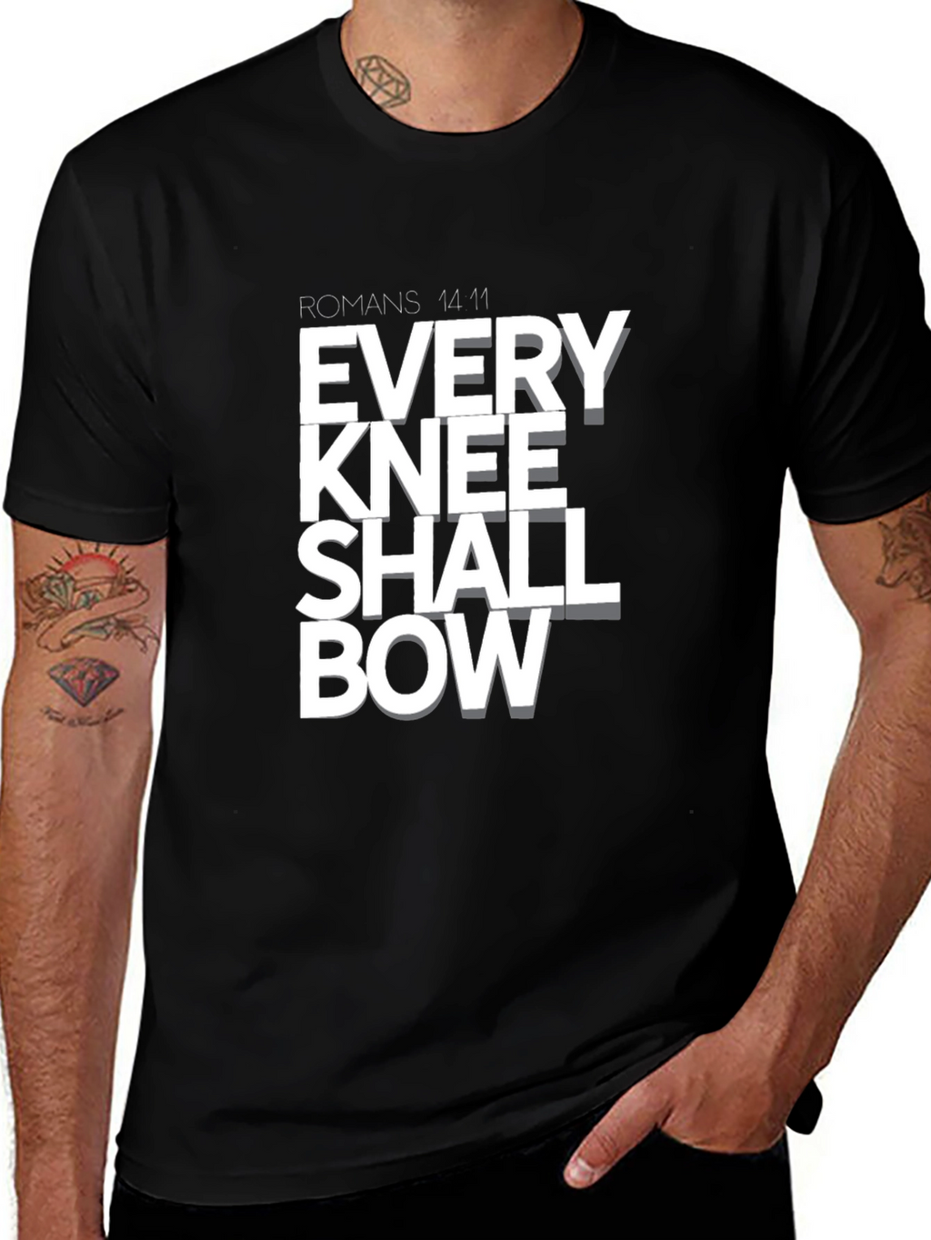 Every Knee Shall Bow T-Shirt - Religious Graphic Tee