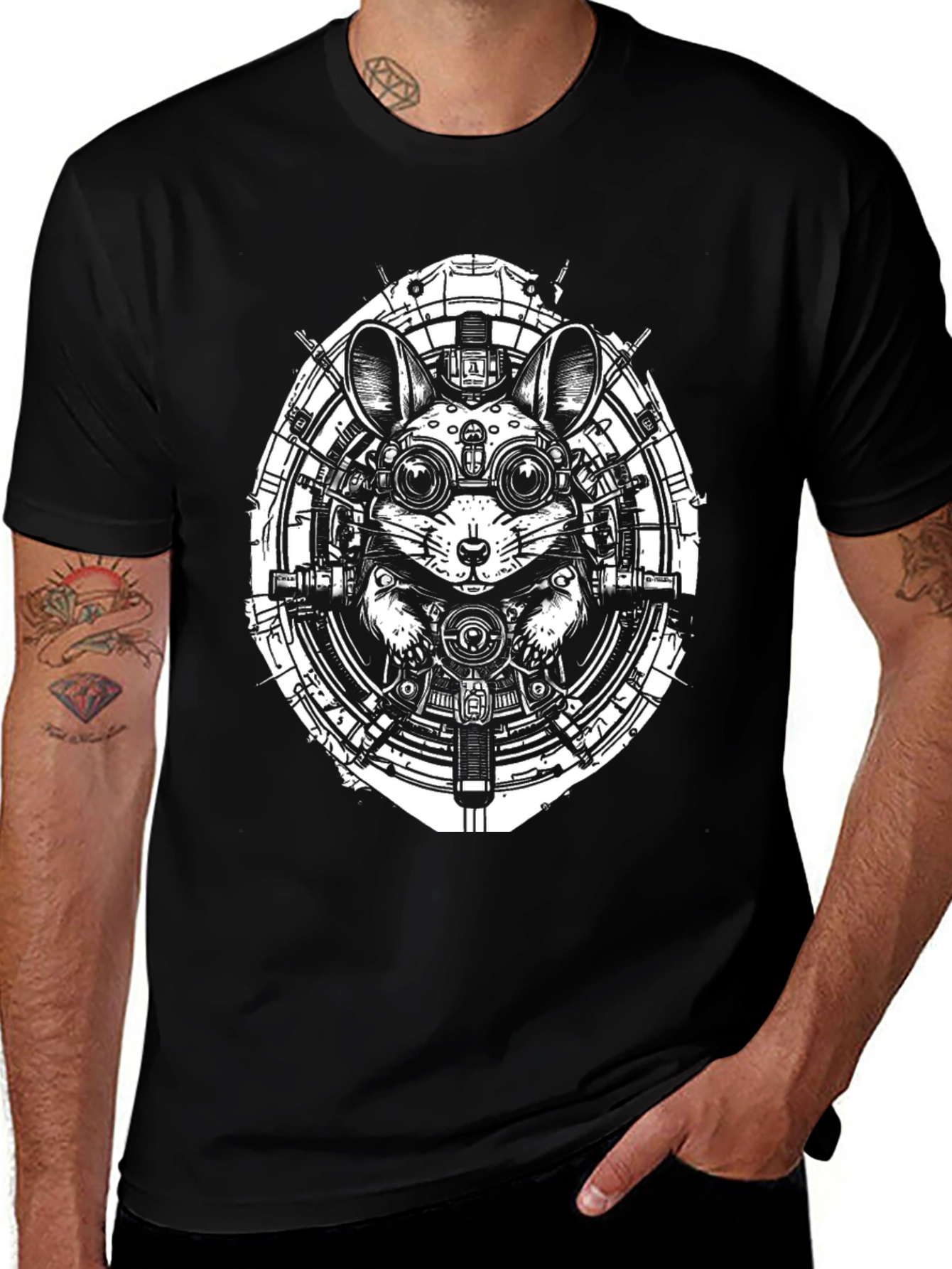Steampunk Mouse Graphic T-Shirt