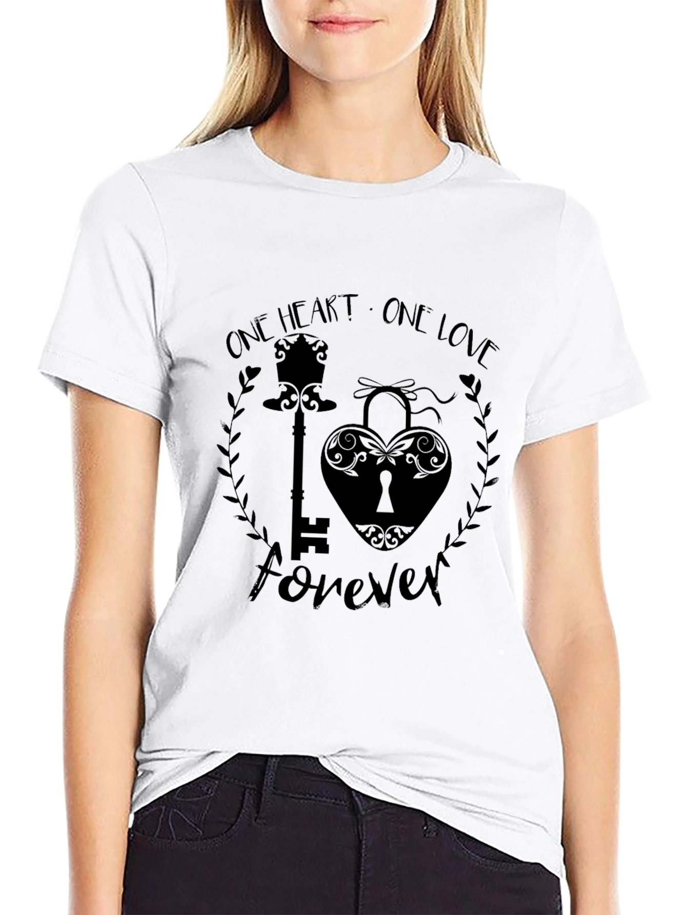 One Heart One Love Forever Black T-Shirt
