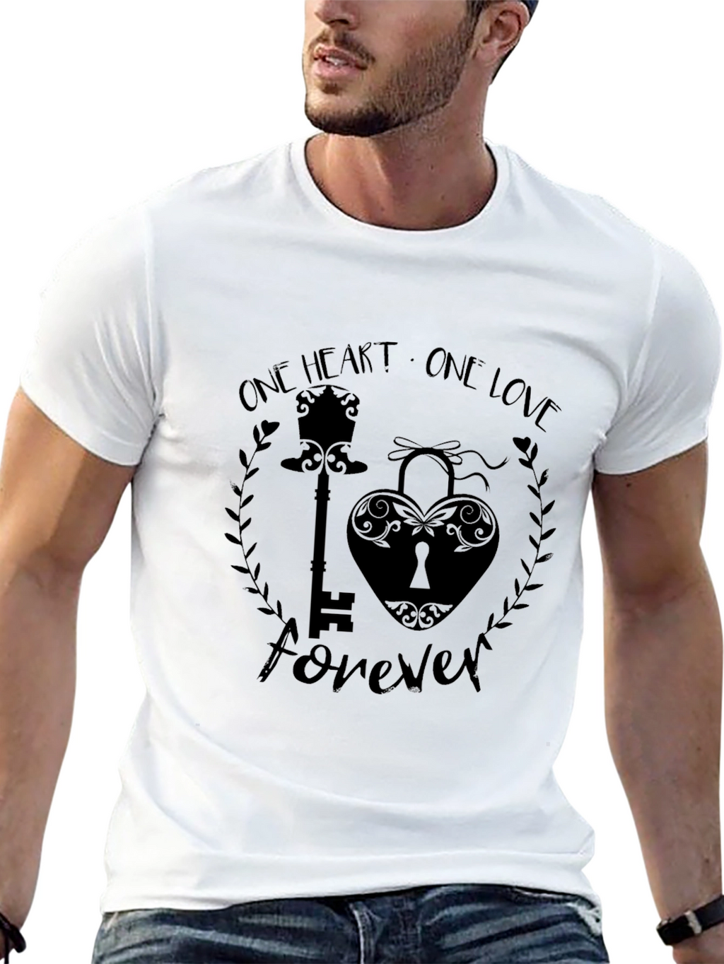 One Heart One Love Forever Black T-Shirt