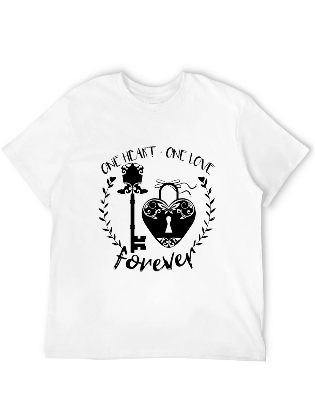 One Heart One Love Forever Black T-Shirt