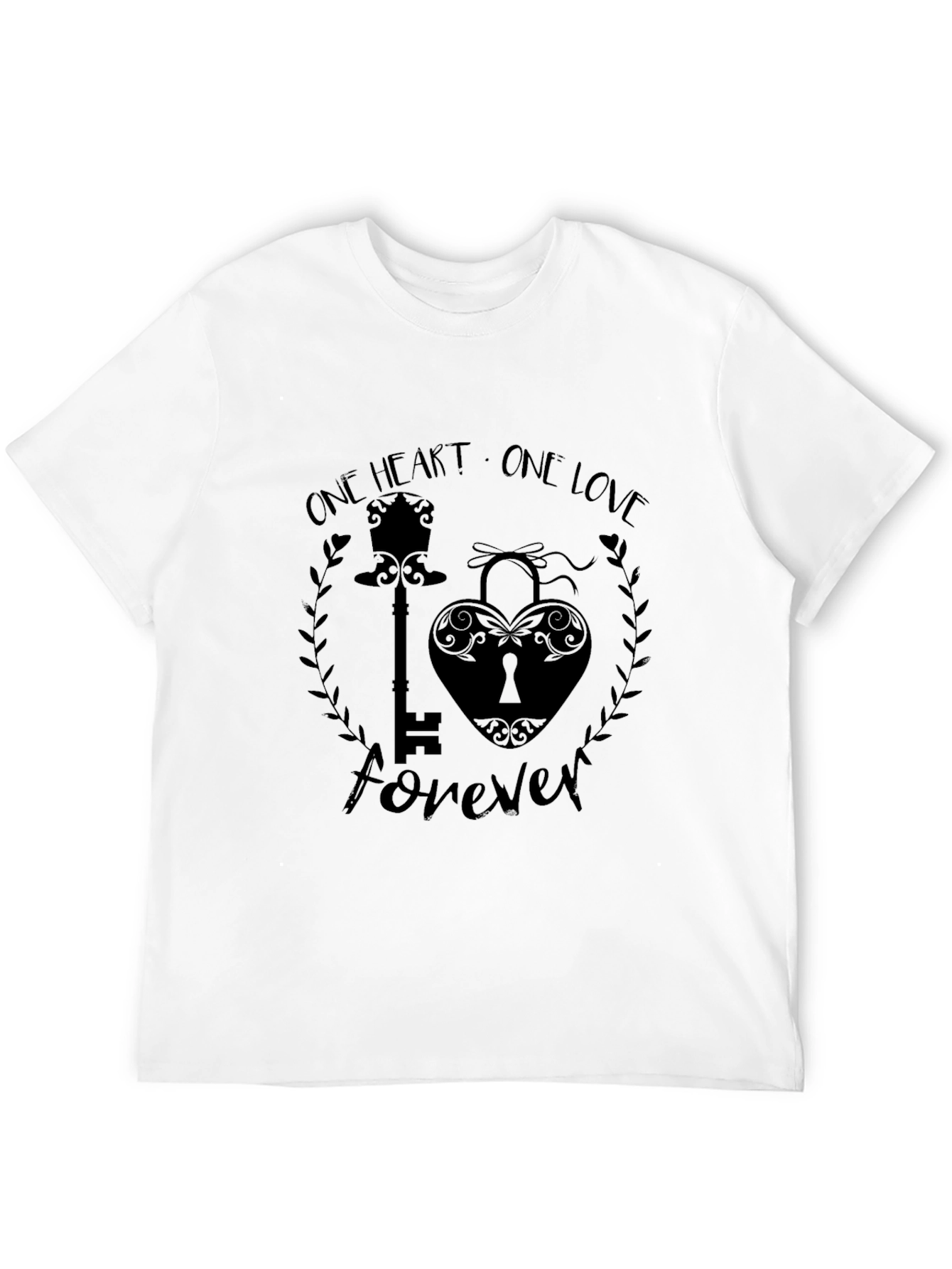 One Heart One Love Forever Black T-Shirt