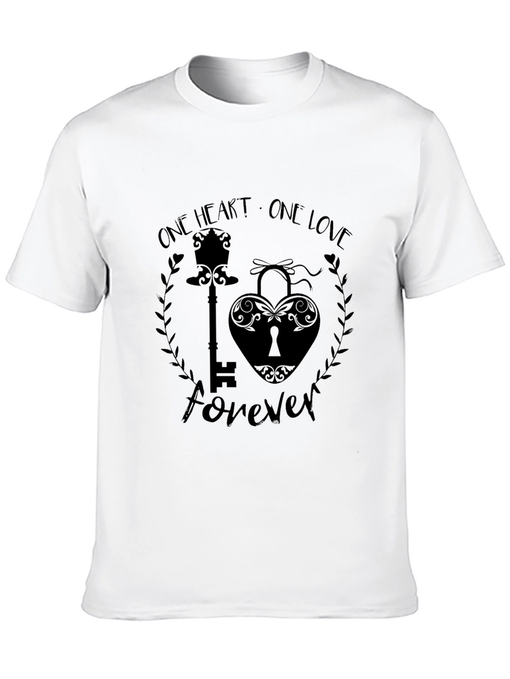 One Heart One Love Forever Black T-Shirt