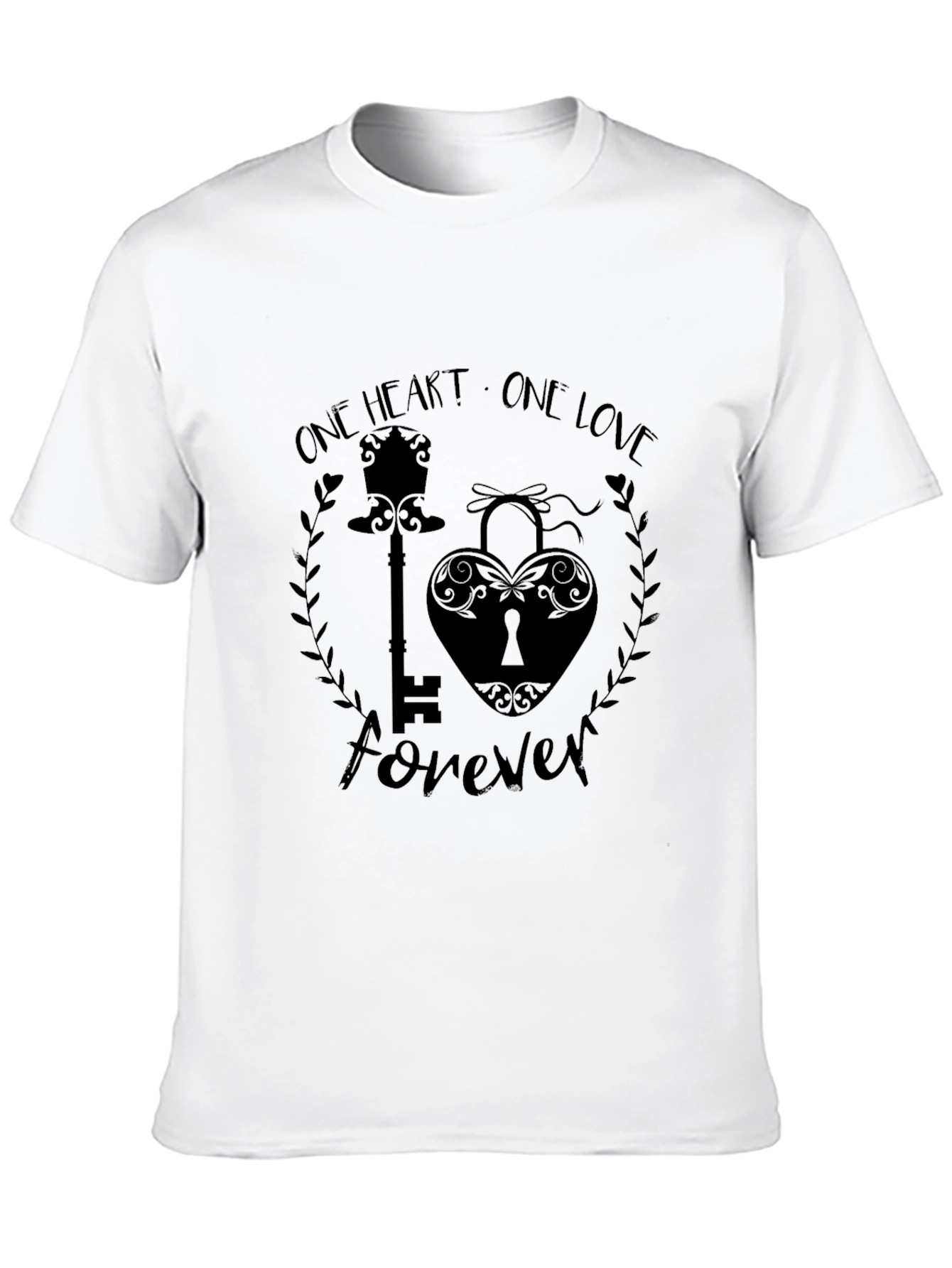 One Heart One Love Forever Black T-Shirt