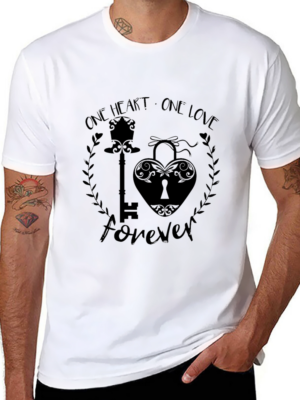 One Heart One Love Forever Black T-Shirt