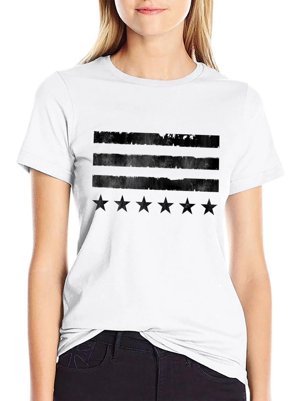 Distressed US Flag Stars & Stripes Graphic Tee