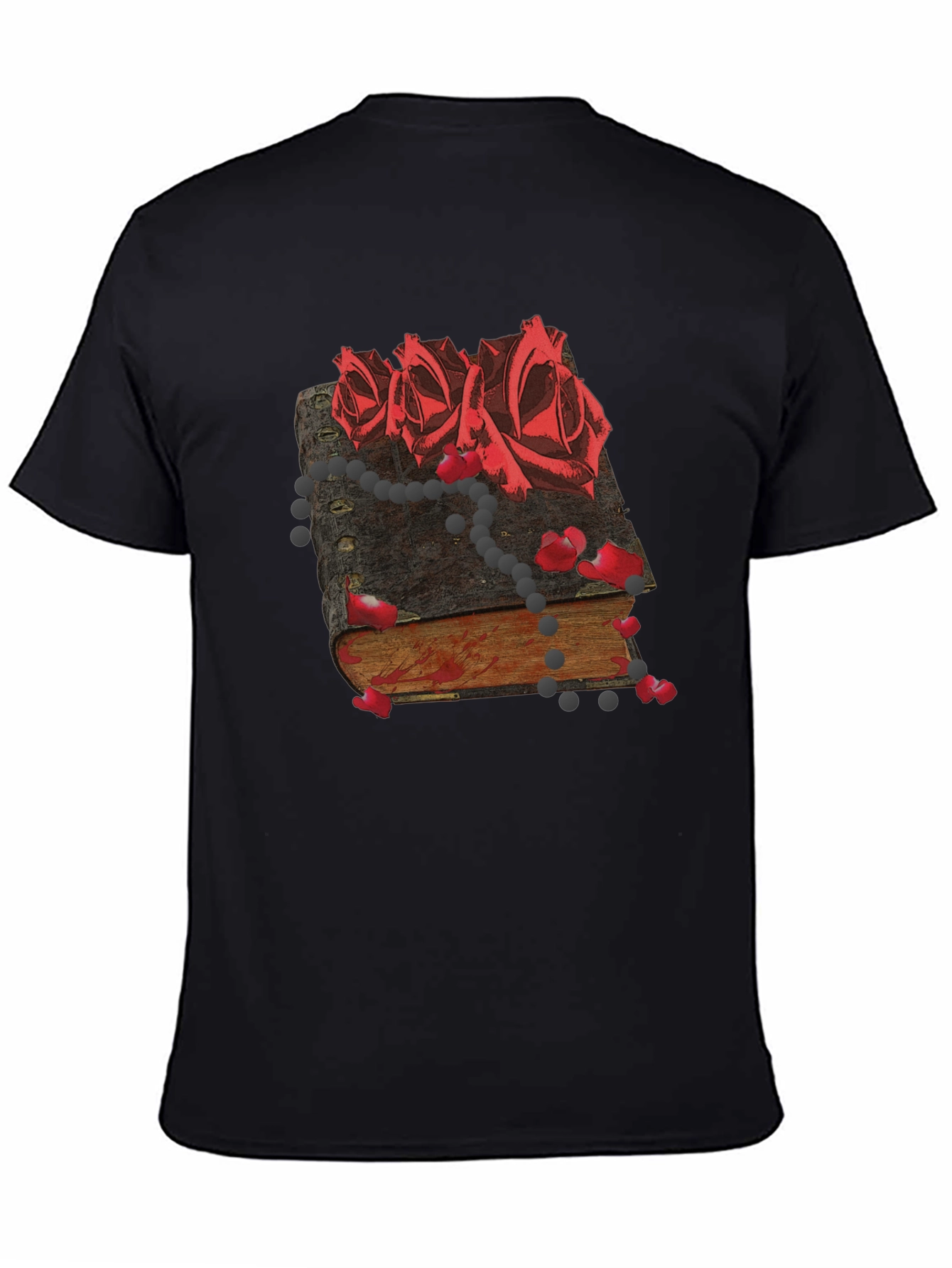 Dark Roses Book Tee - Gothic Style T-Shirt