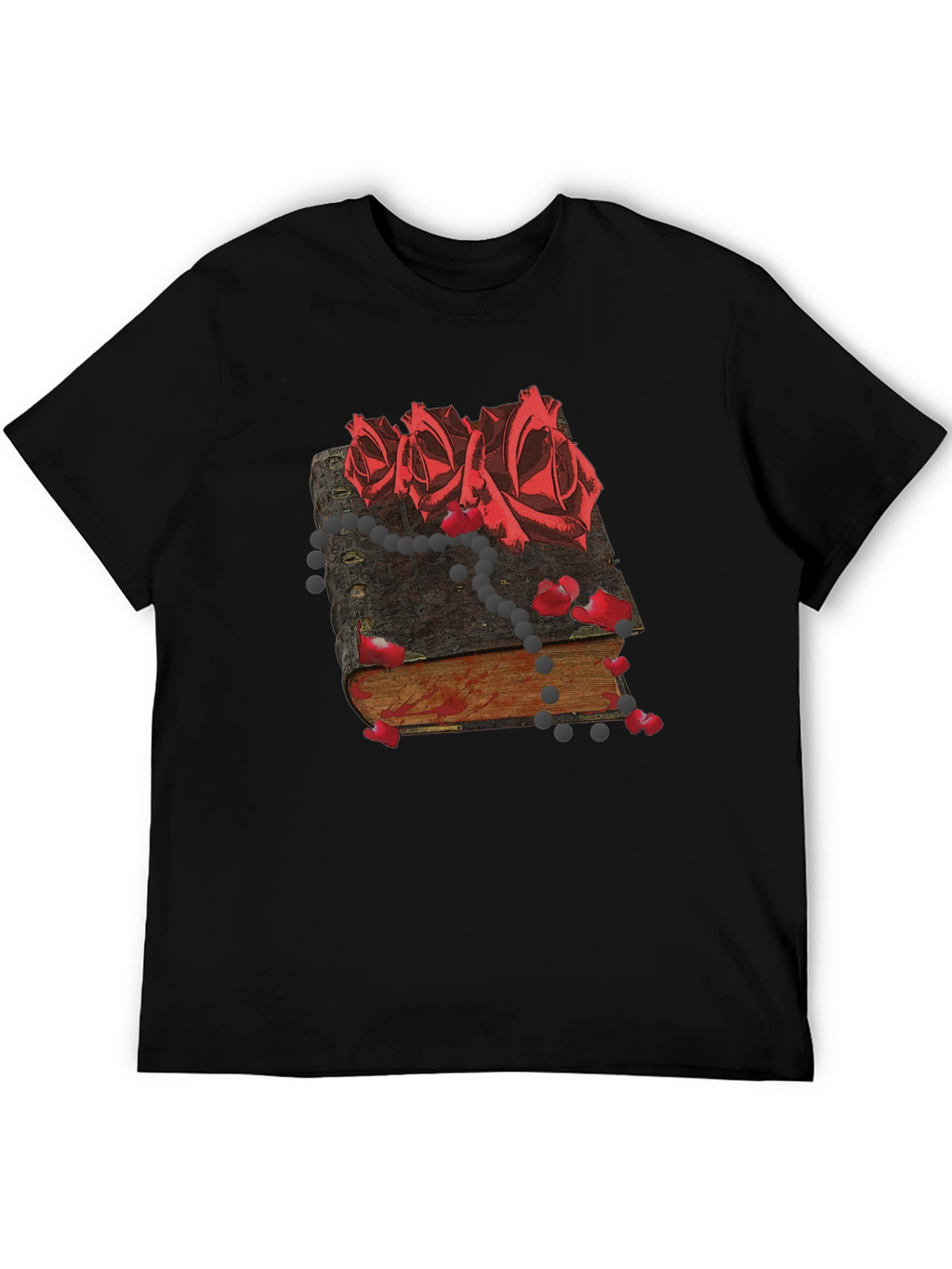 Dark Roses Book Tee - Gothic Style T-Shirt