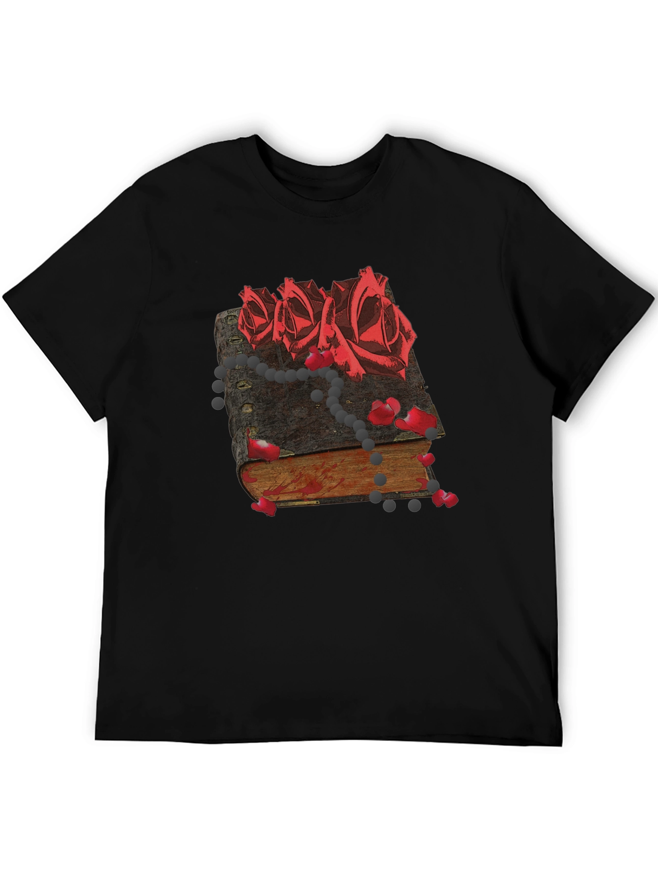 Dark Roses Book Tee - Gothic Style T-Shirt