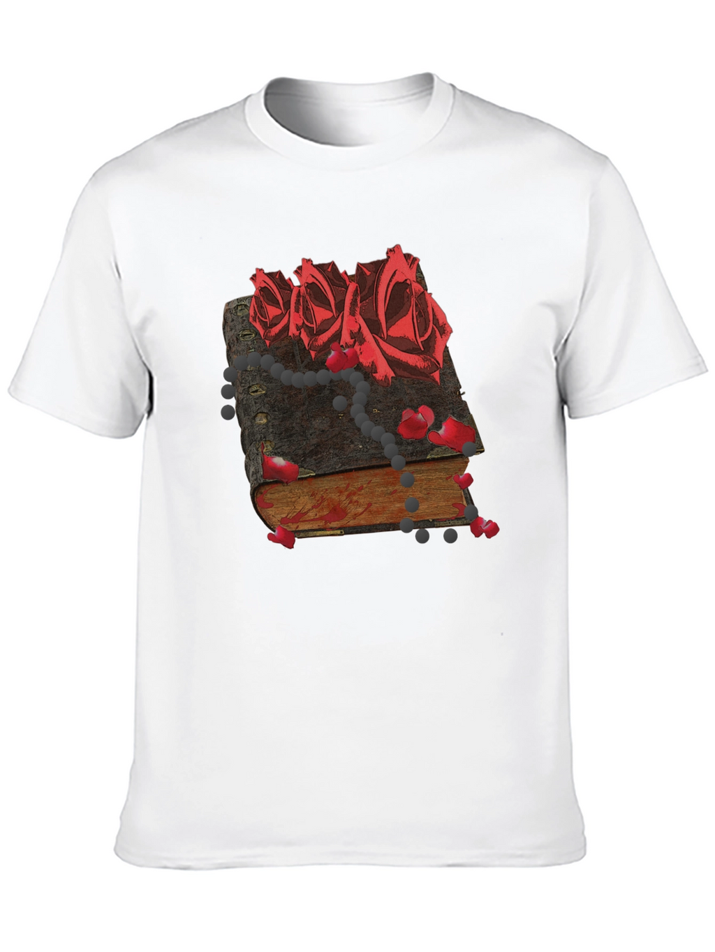 Dark Roses Book Tee - Gothic Style T-Shirt