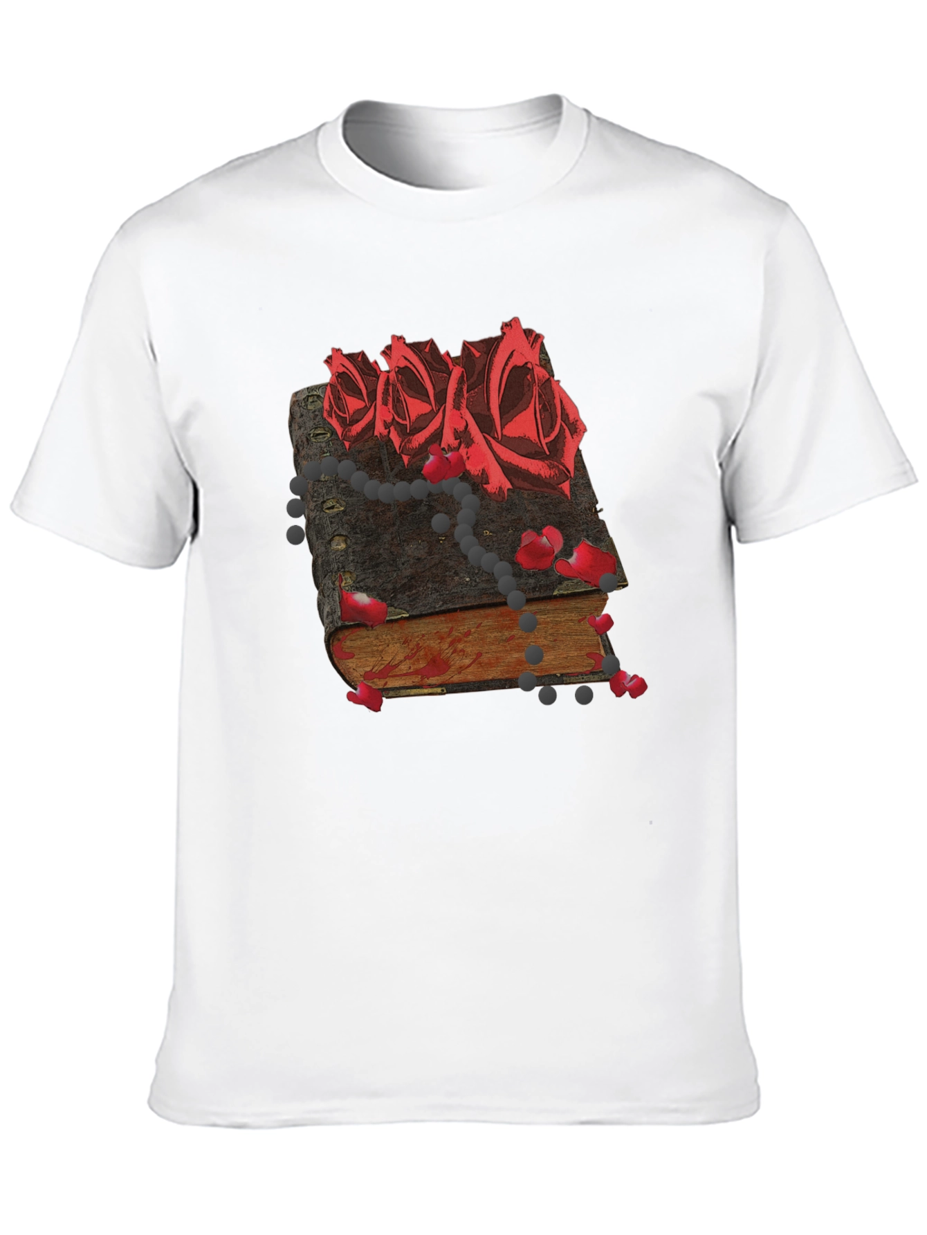 Dark Roses Book Tee - Gothic Style T-Shirt