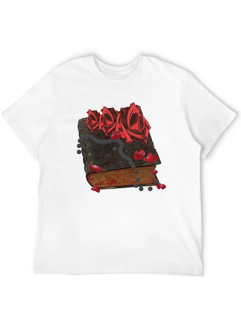 Dark Roses Book Tee - Gothic Style T-Shirt