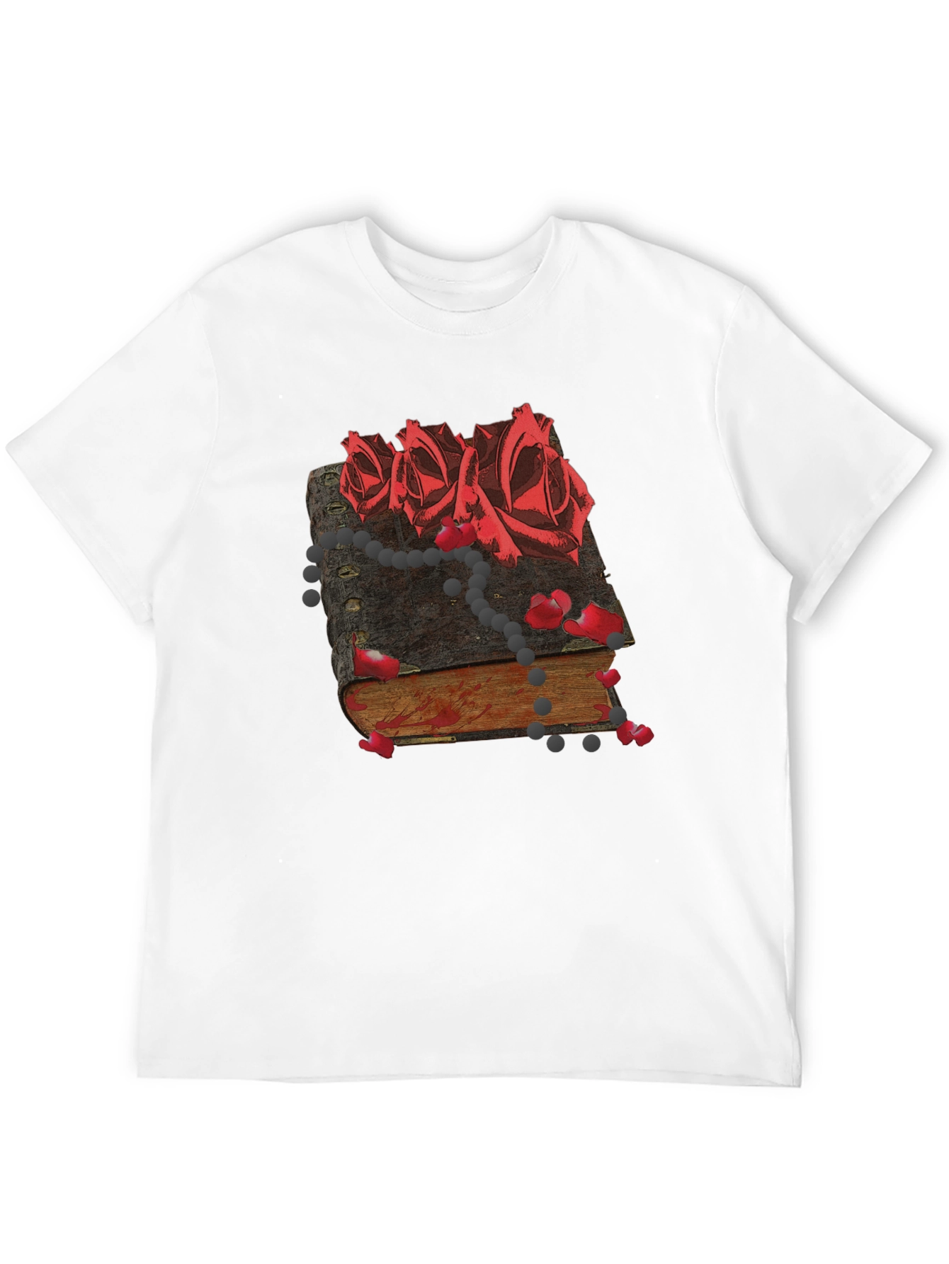 Dark Roses Book Tee - Gothic Style T-Shirt