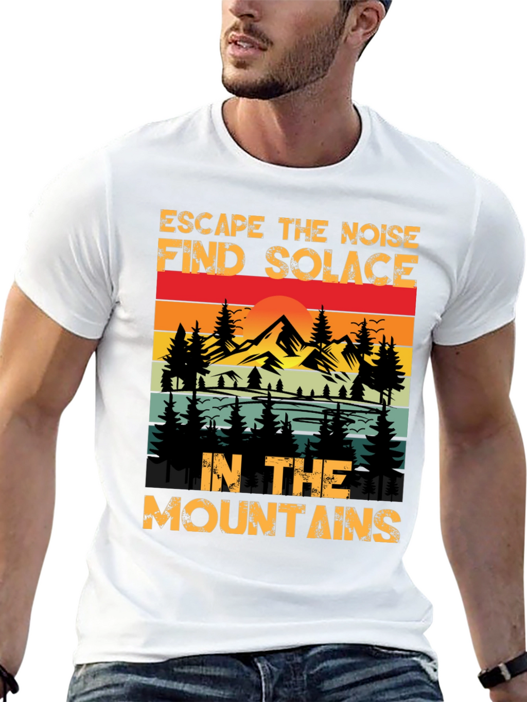 Escape the Noise Mountain Graphic Tee