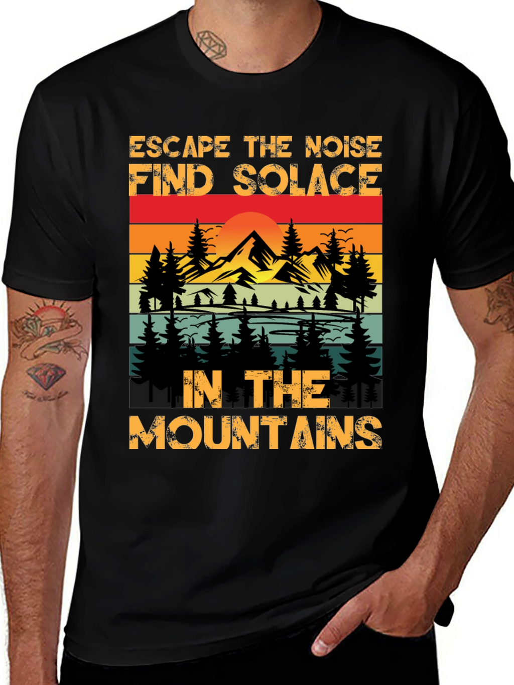 Escape the Noise Mountain Graphic Tee