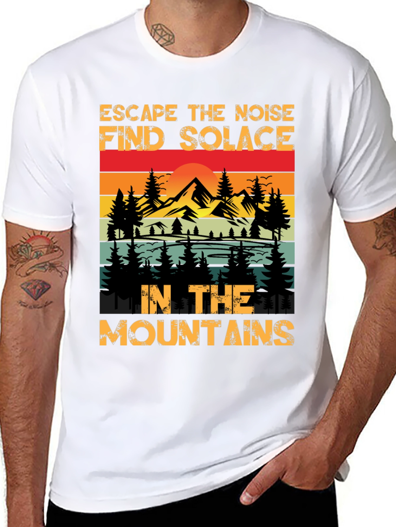 Escape the Noise Mountain Graphic Tee