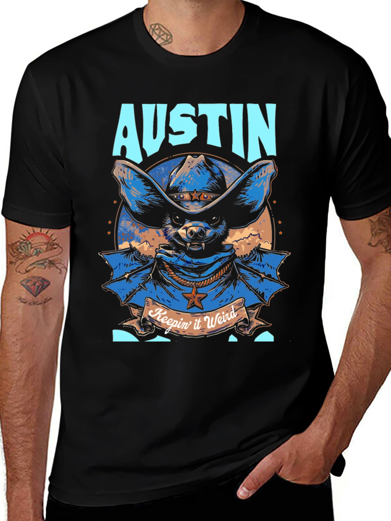 Austin Keepin it Weird Bat Graphic Tee