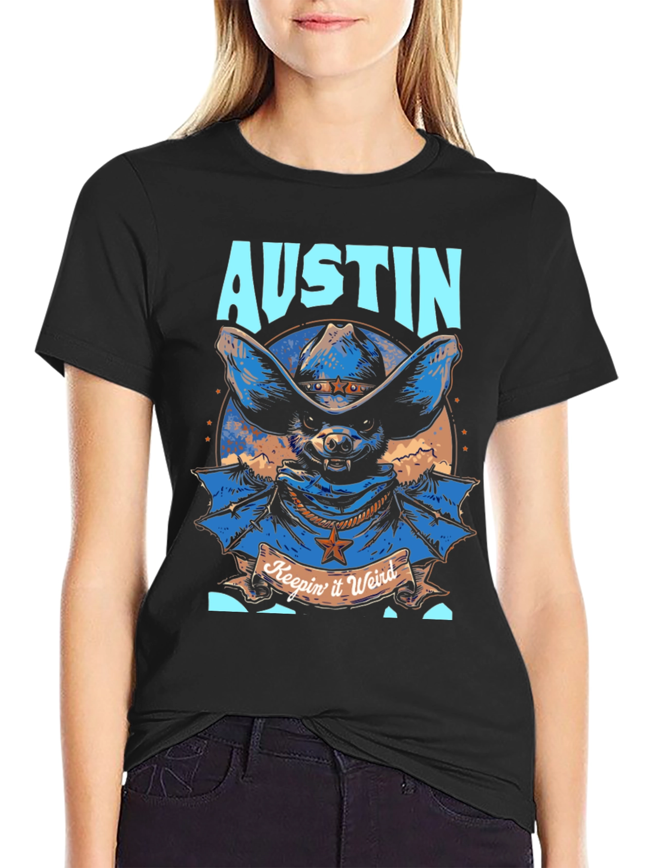 Austin Keepin it Weird Bat Graphic Tee
