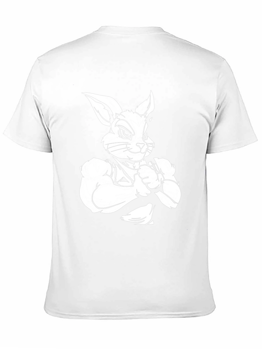 Black T-Shirt with Muscular Rabbit Graphic