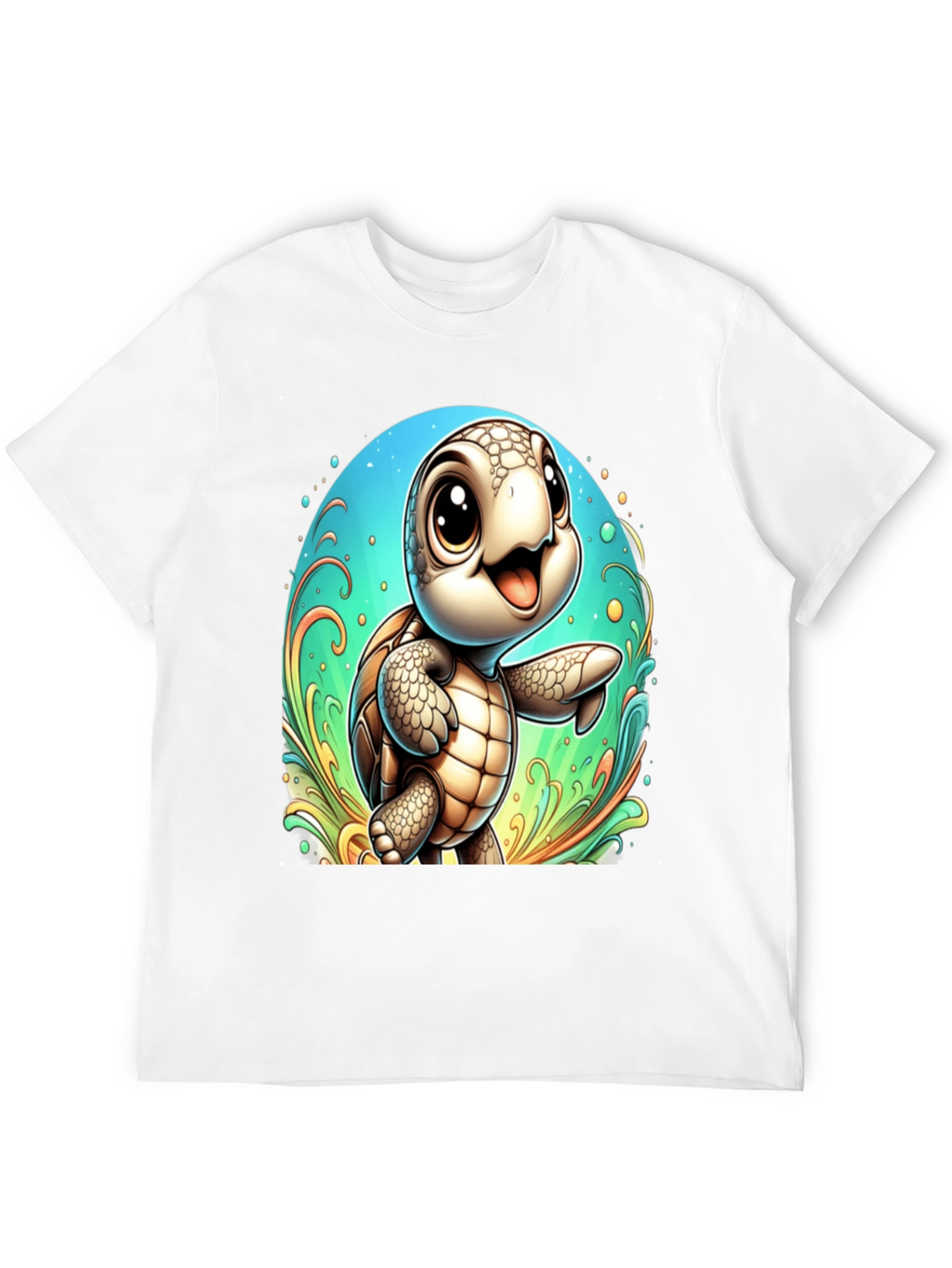 Cute Turtle Graphic Tee - Soft Black T-Shirt