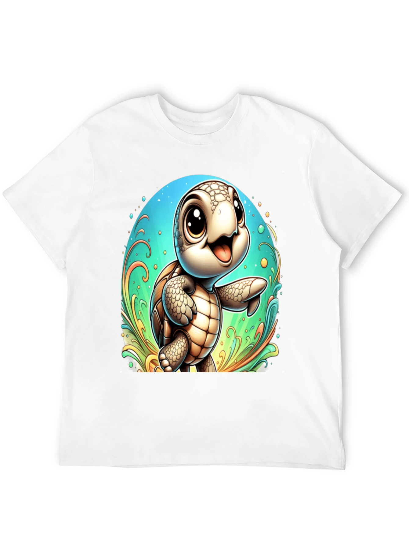 Cute Turtle Graphic Tee - Soft Black T-Shirt
