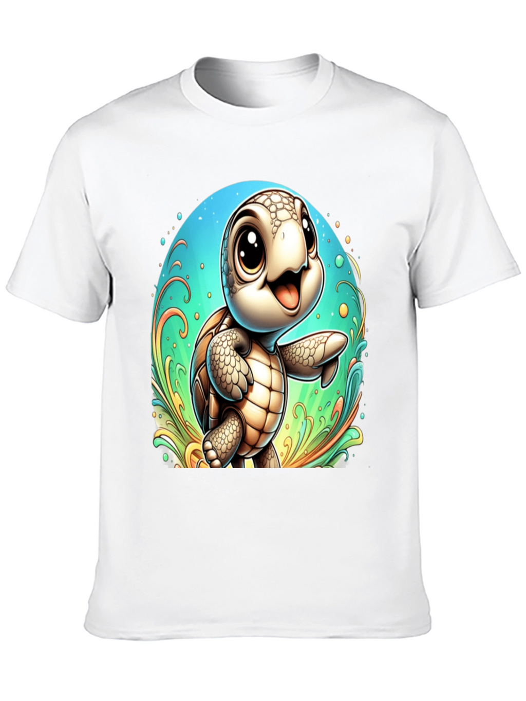 Cute Turtle Graphic Tee - Soft Black T-Shirt