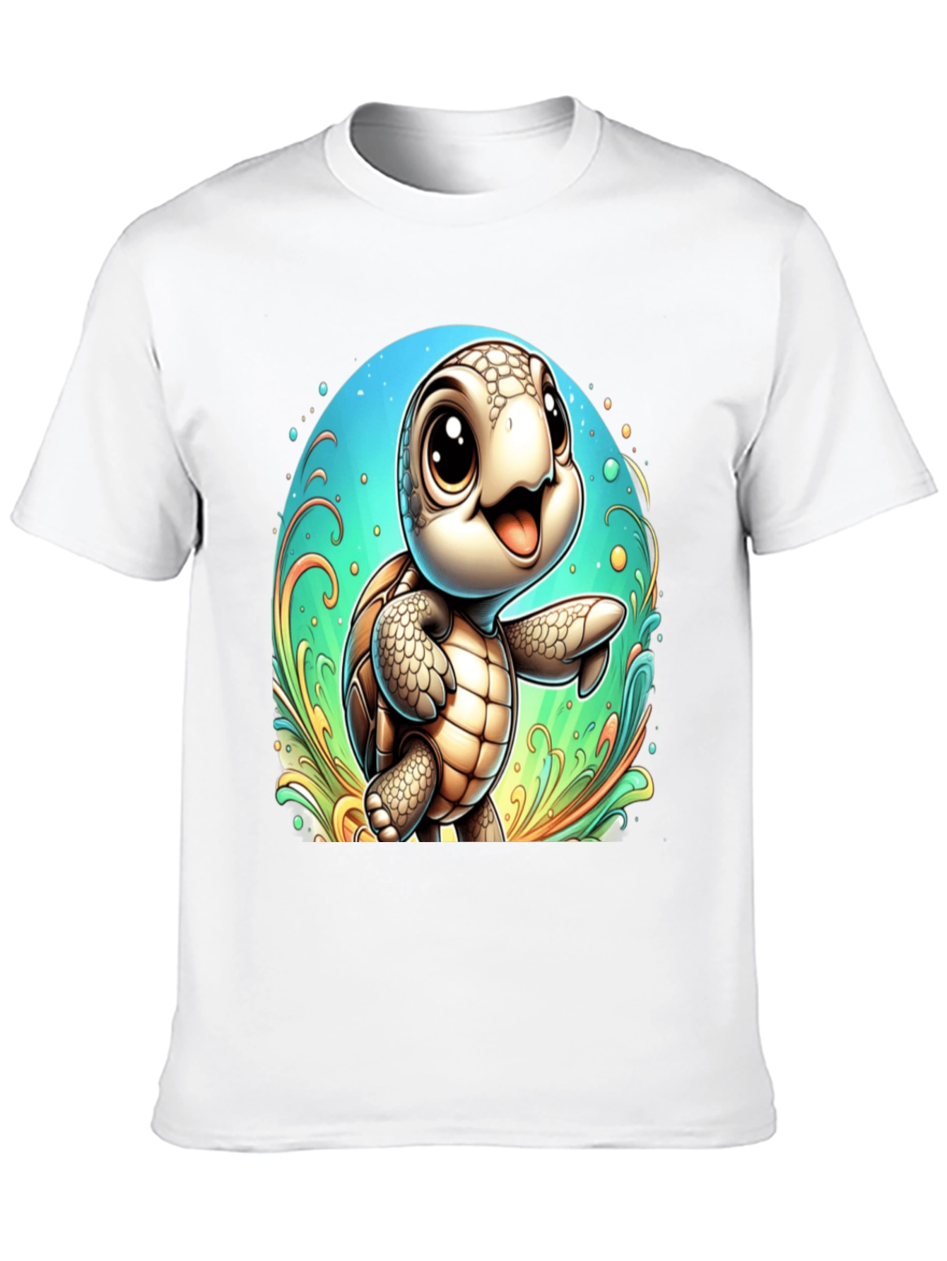 Cute Turtle Graphic Tee - Soft Black T-Shirt