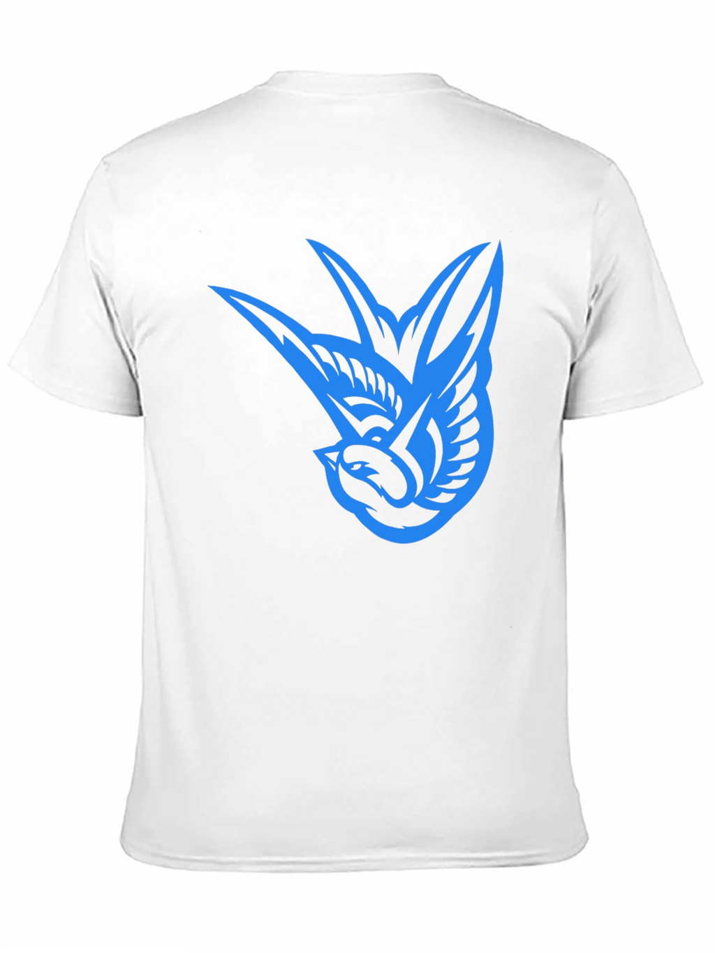 Blue Swallow Graphic Black T-Shirt