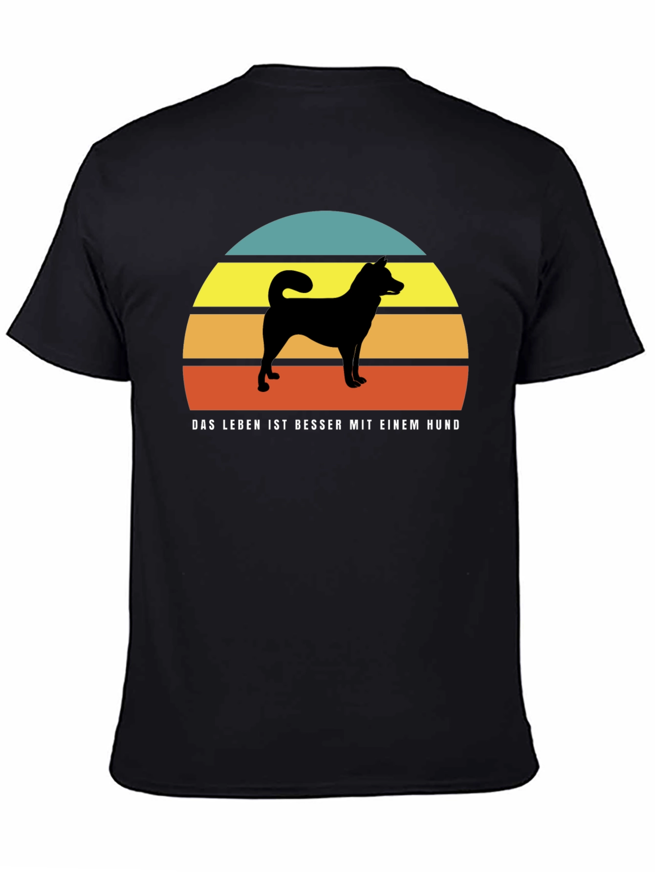 Dog Silhouette Sunset T-Shirt - Das Leben Ist Besser Mit Einem Hund
