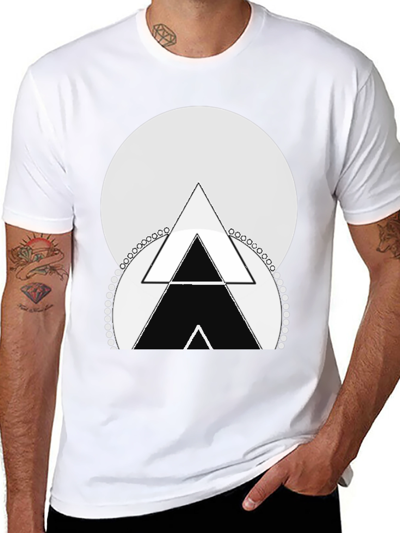 Geometric Triangle Graphic Tee - Stylish Menswear