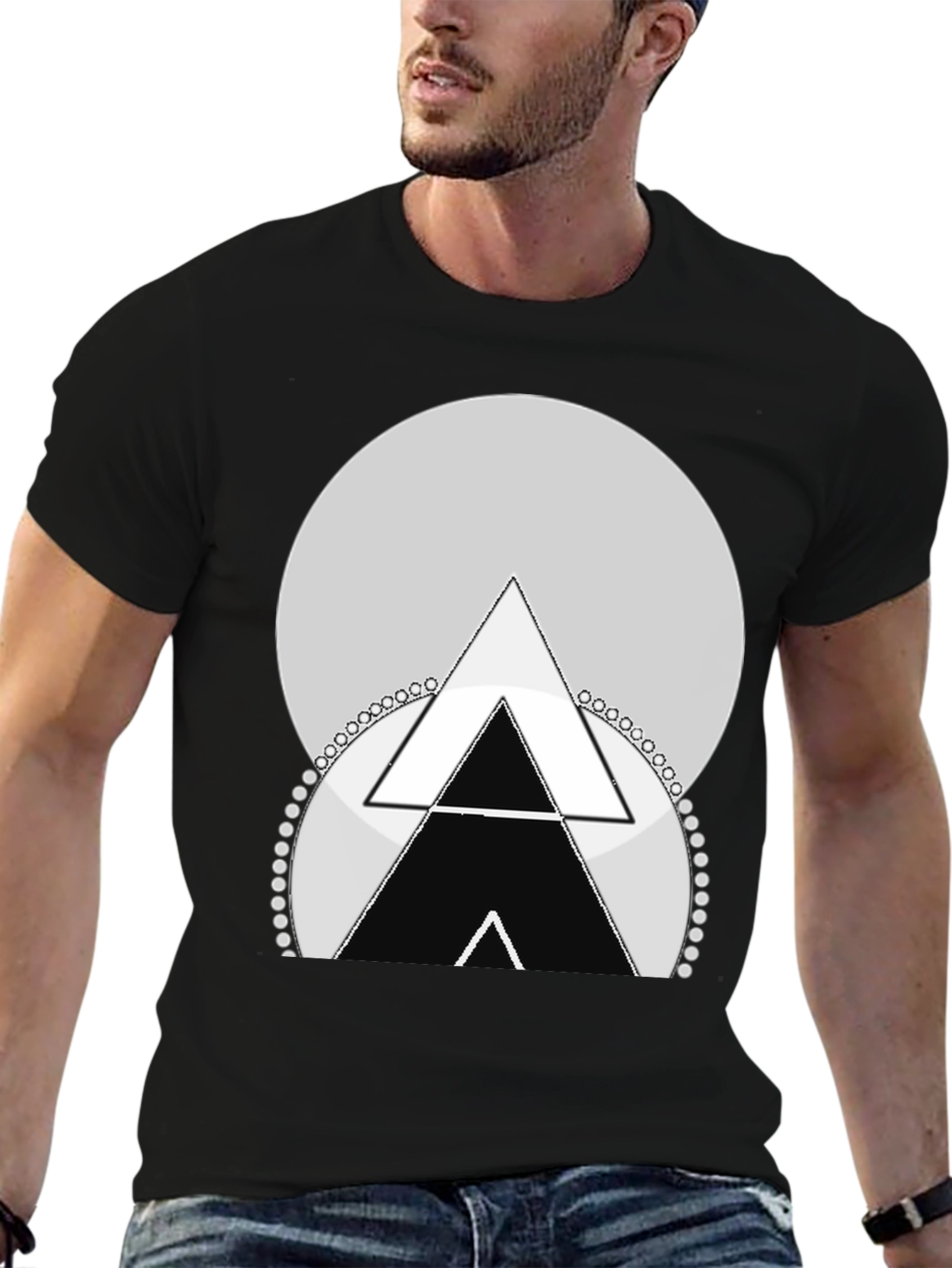 Geometric Triangle Graphic Tee - Stylish Menswear