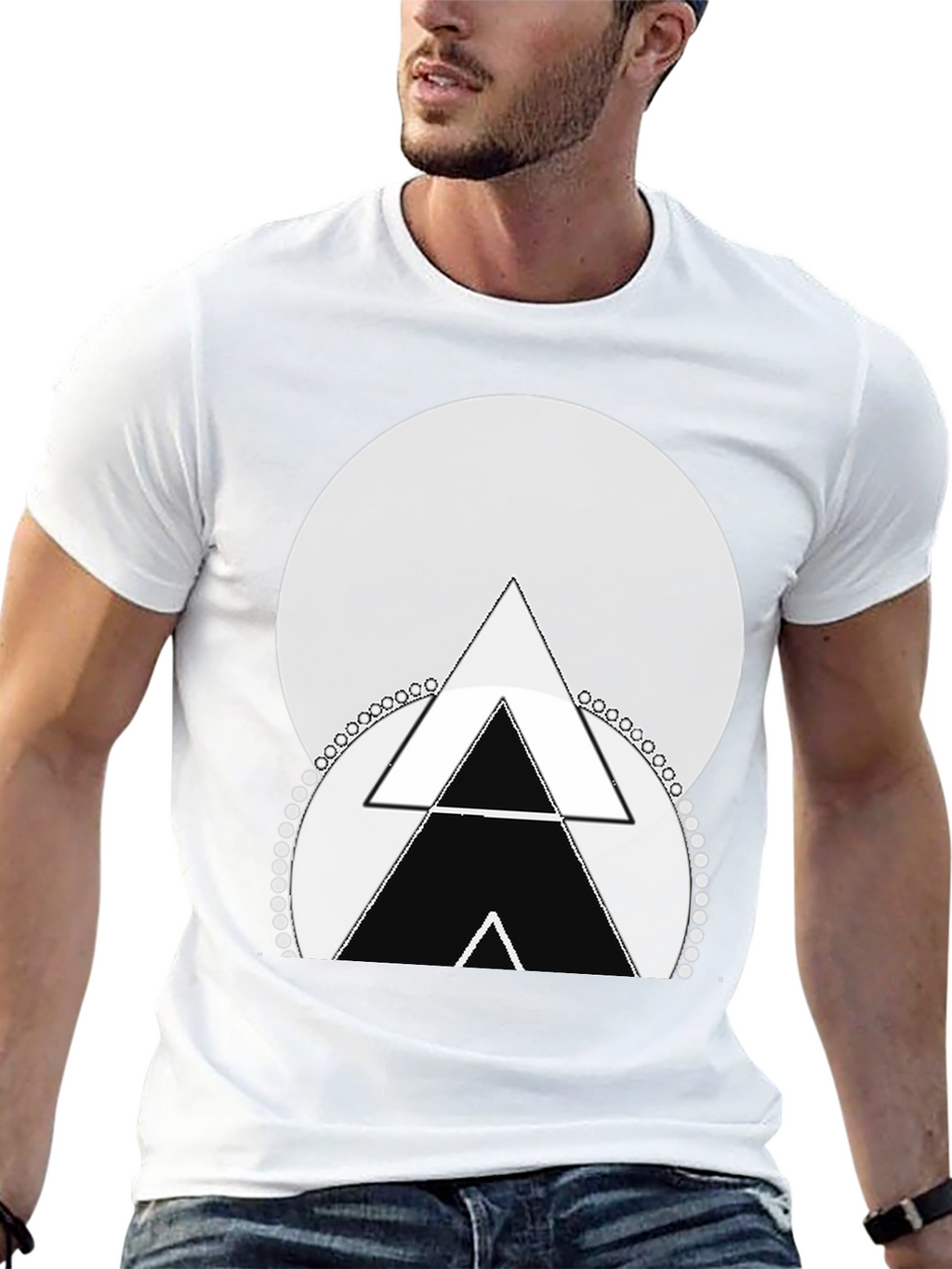 Geometric Triangle Graphic Tee - Stylish Menswear
