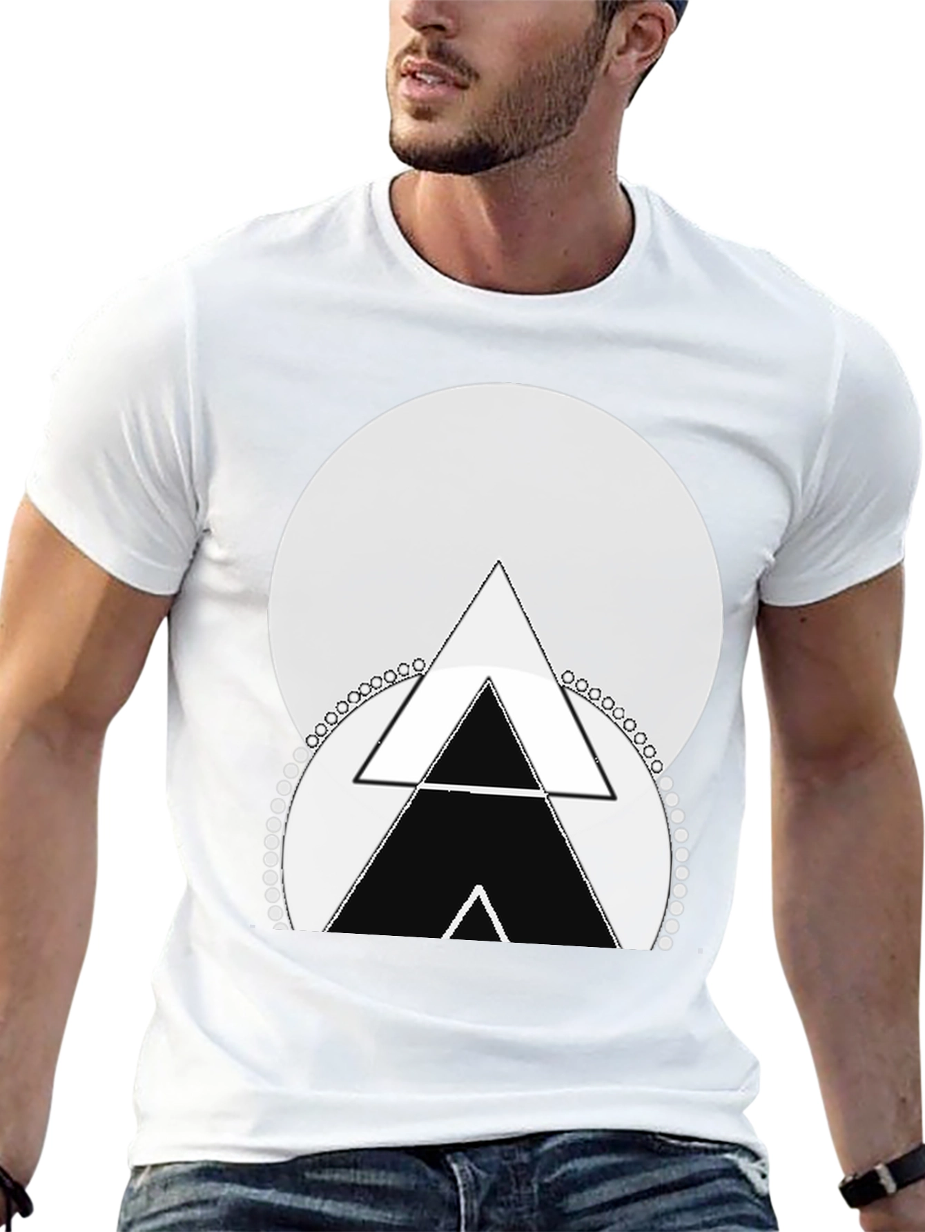 Geometric Triangle Graphic Tee - Stylish Menswear