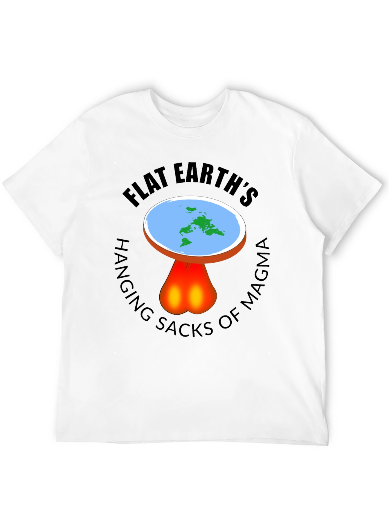 Flat Earth Hanging Sacks Of Magma T-Shirt