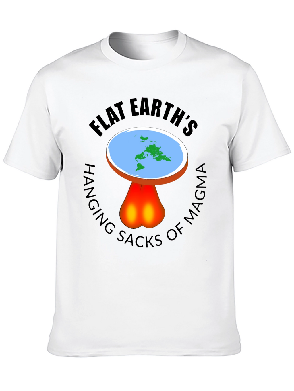 Flat Earth Hanging Sacks Of Magma T-Shirt