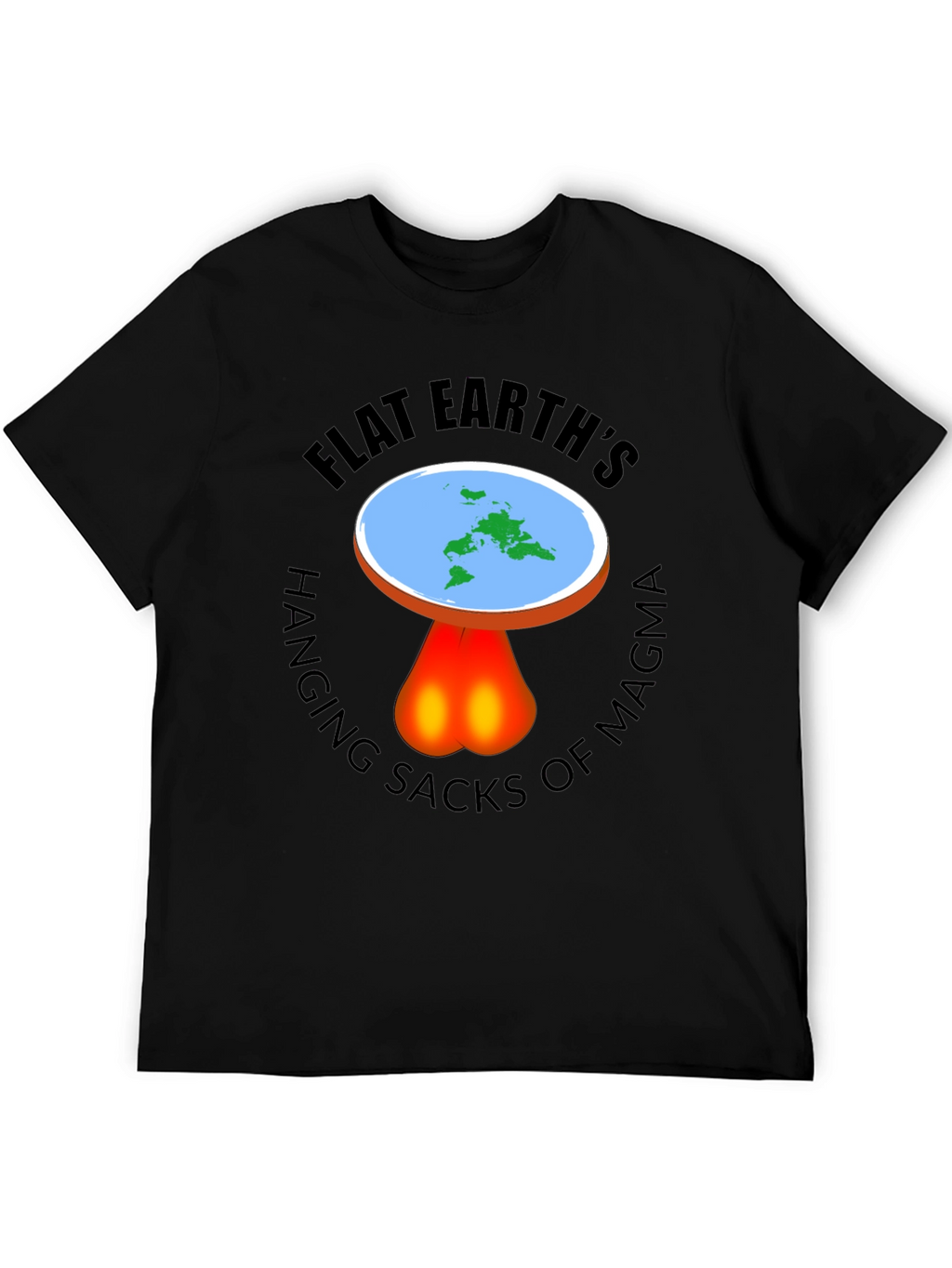 Flat Earth Hanging Sacks Of Magma T-Shirt