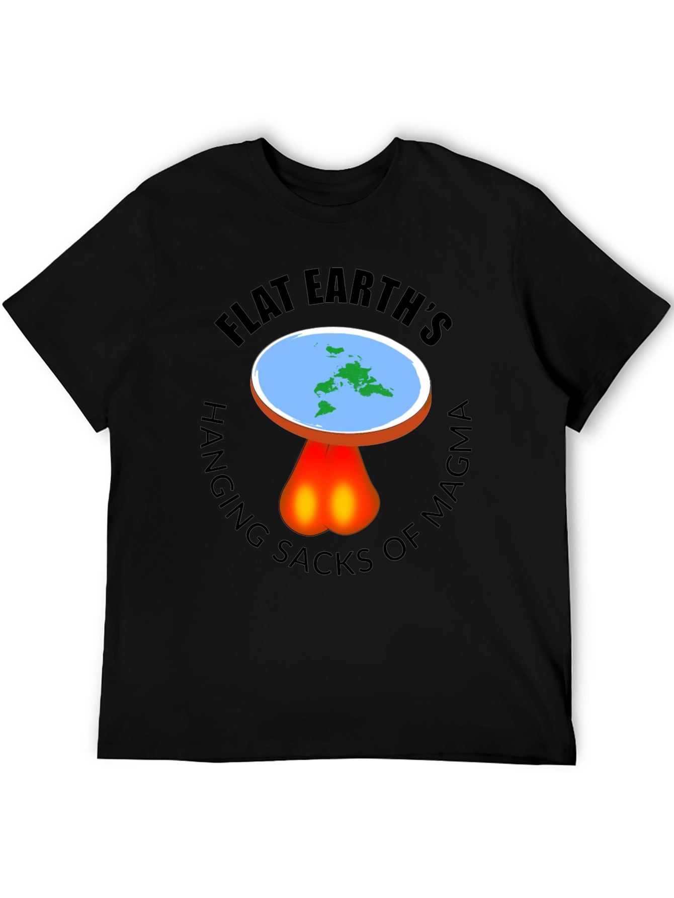 Flat Earth Hanging Sacks Of Magma T-Shirt