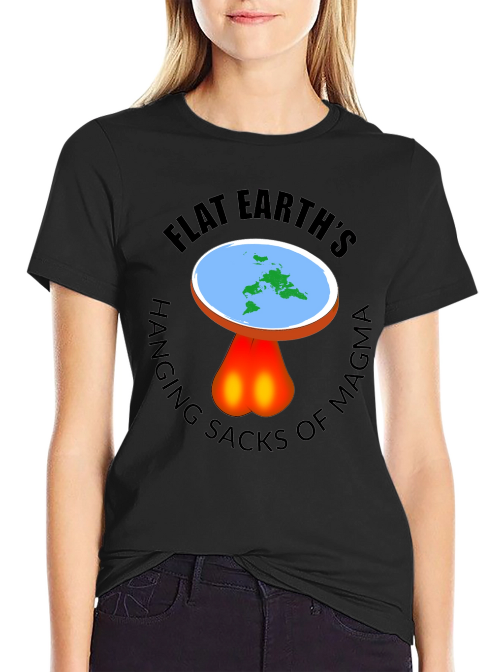 Flat Earth Hanging Sacks Of Magma T-Shirt