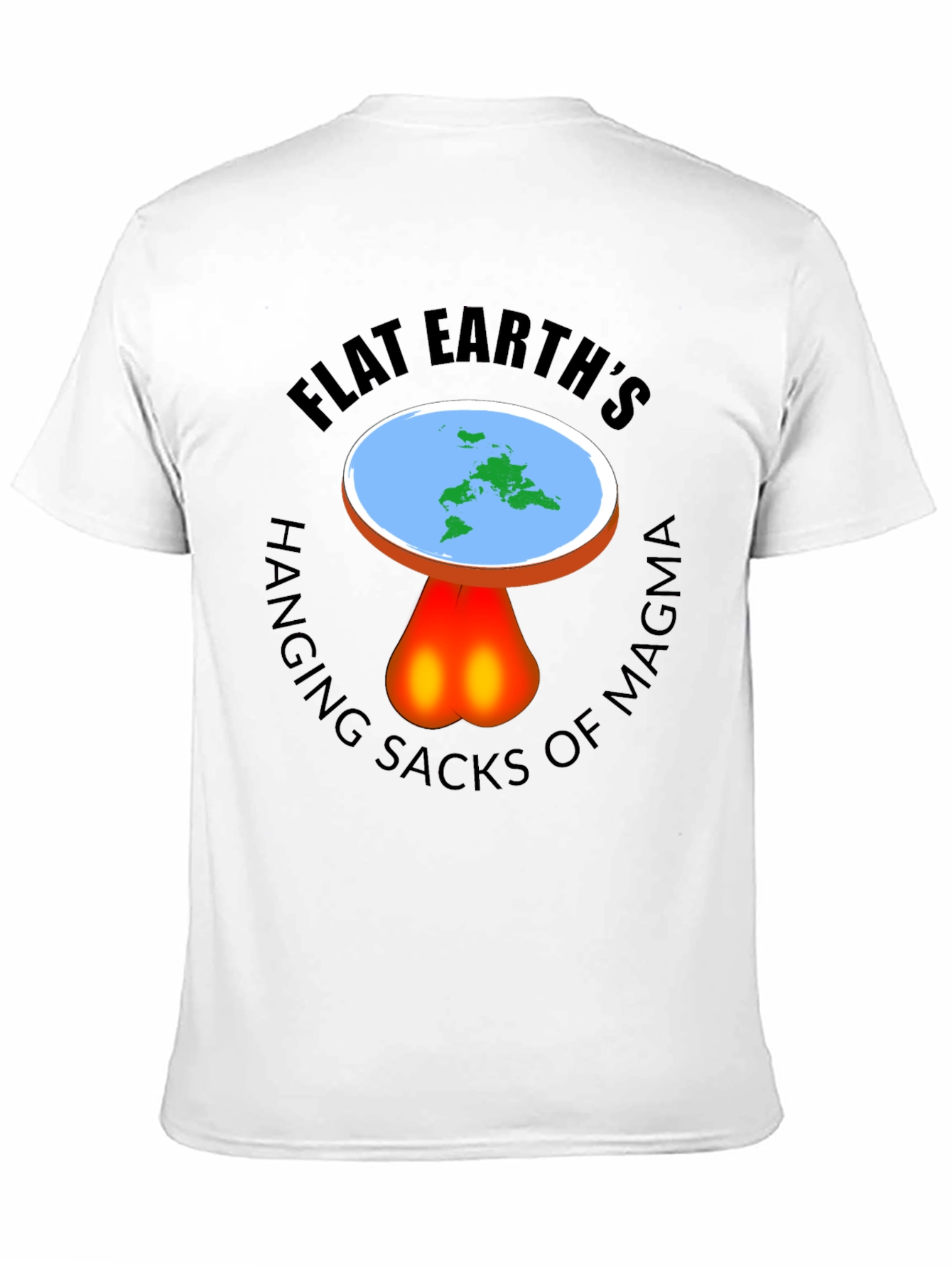 Flat Earth Hanging Sacks Of Magma T-Shirt
