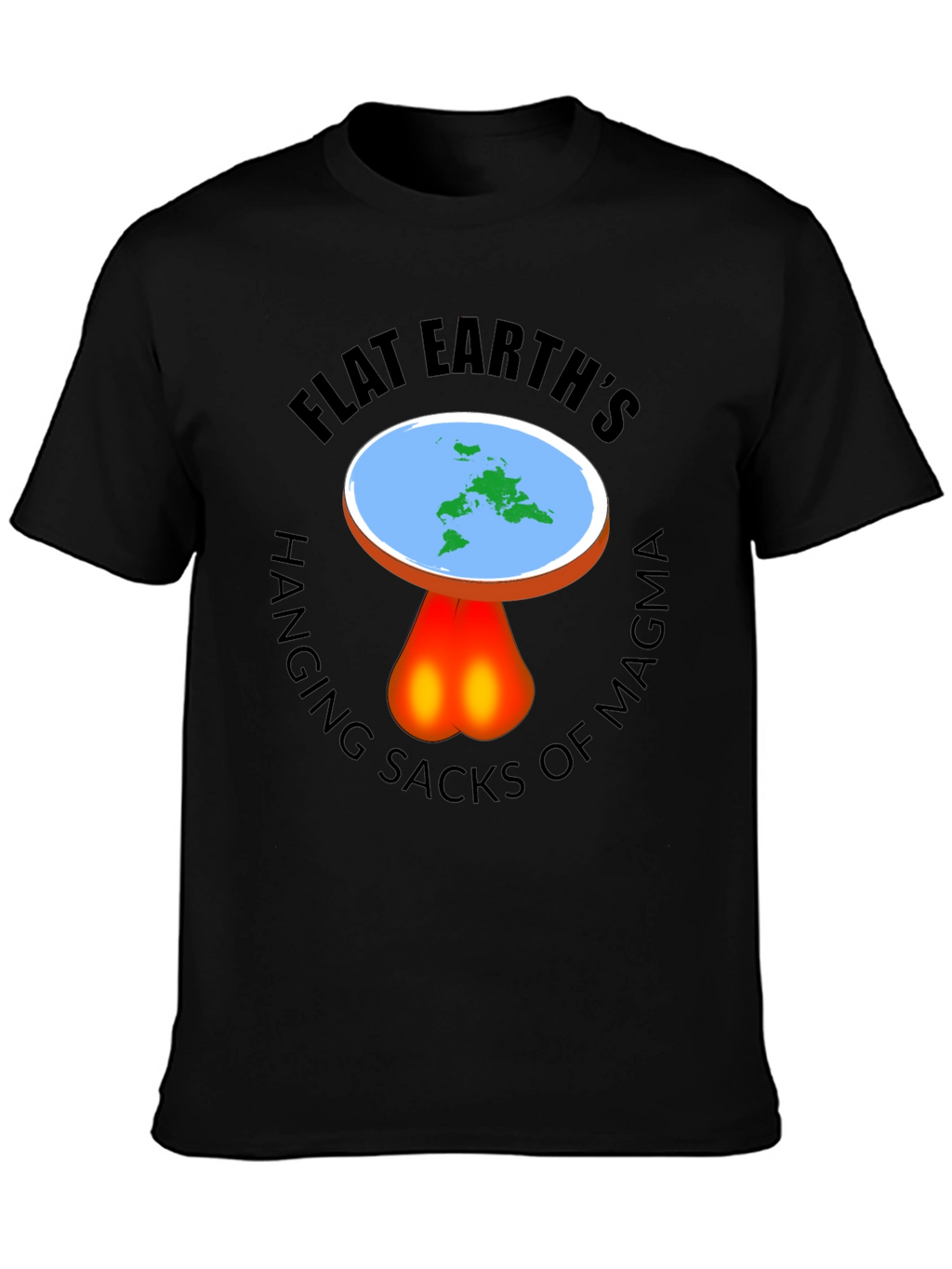 Flat Earth Hanging Sacks Of Magma T-Shirt
