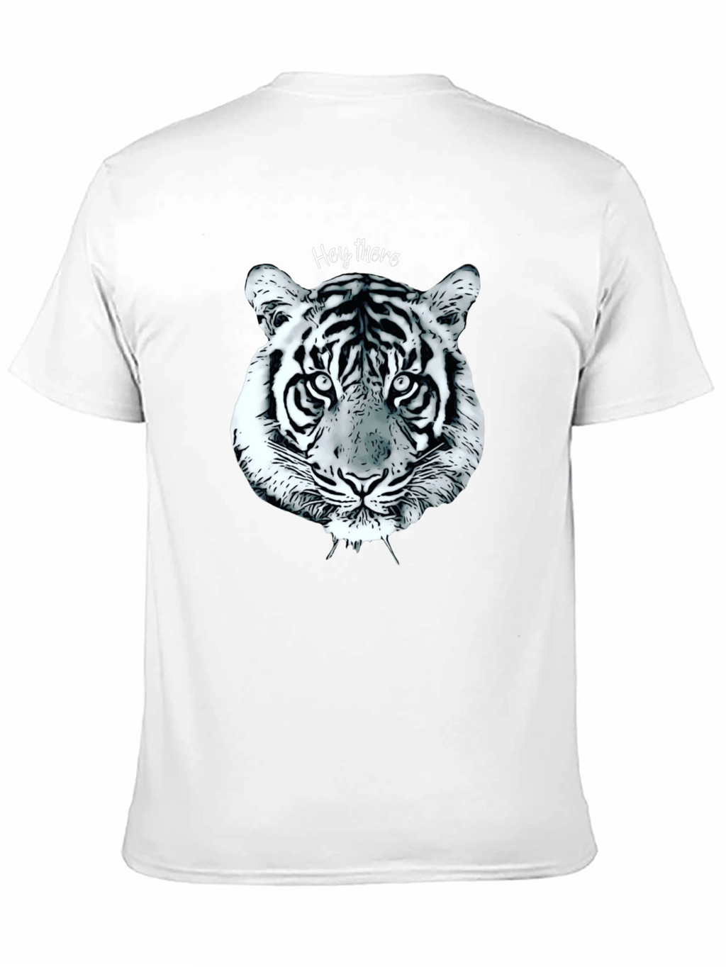 Black Tiger Face Graphic Tee - Casual Style