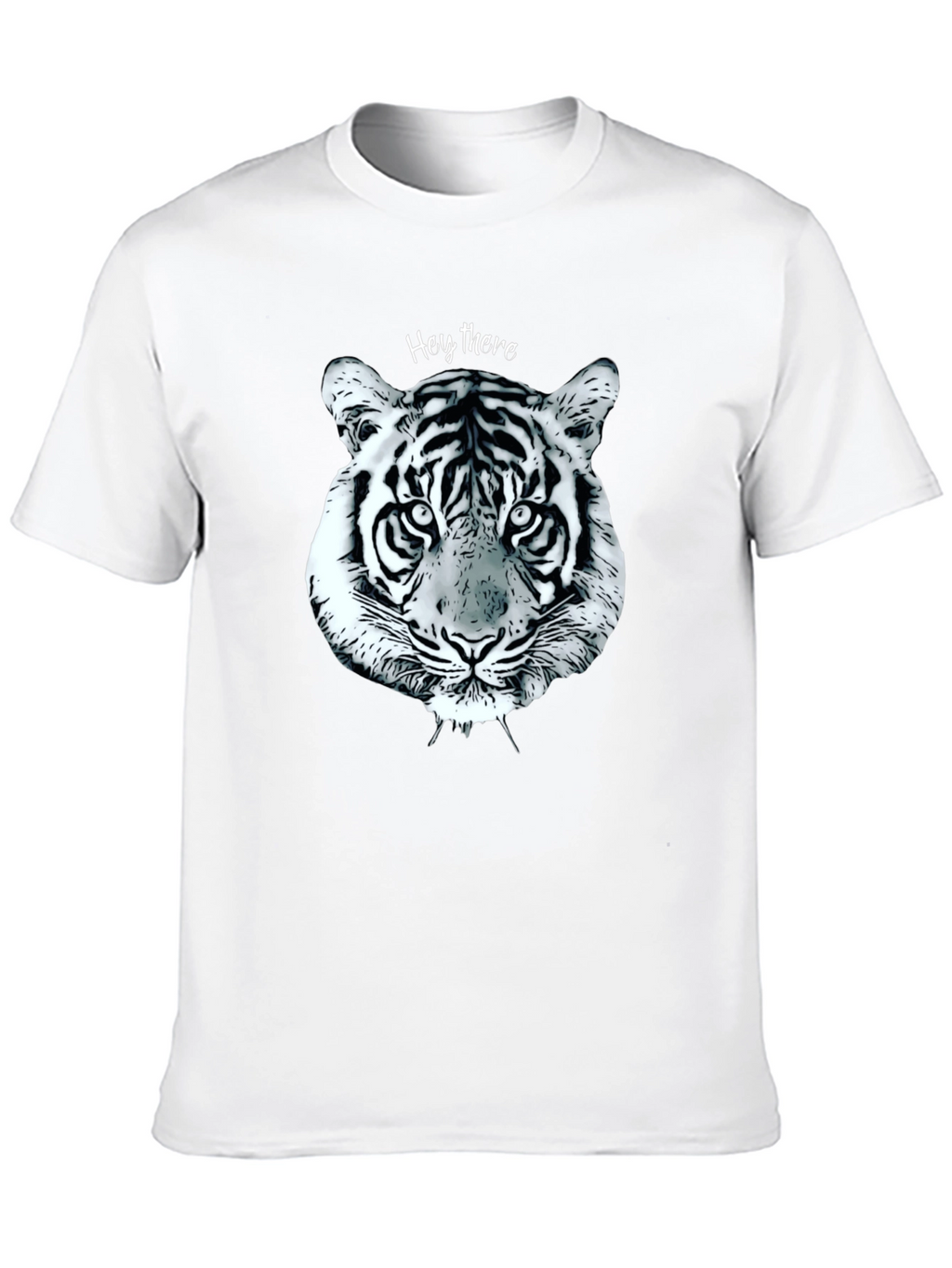 Black Tiger Face Graphic Tee - Casual Style