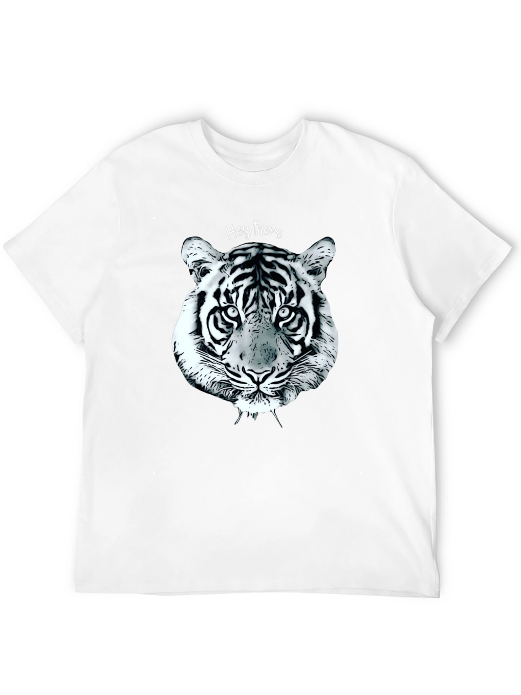 Black Tiger Face Graphic Tee - Casual Style